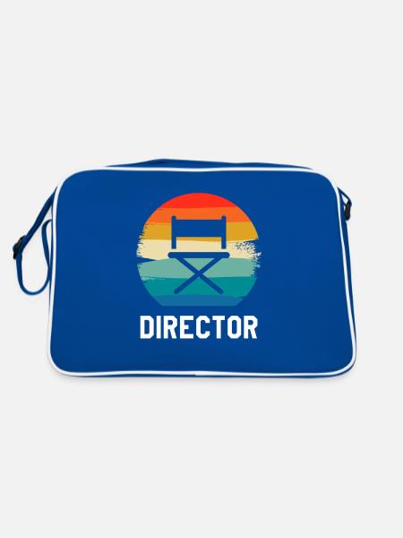 Retro Vintage Classic Director Filmmaking - Retro Tasche - Blau/Weiß - Hinten
