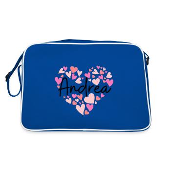 J’aime Andrea - des cœurs pour Andrea - Sac Retro - bleu/blanc - Dos