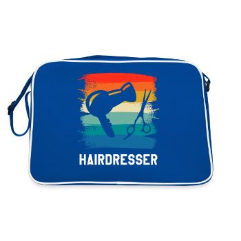 Retro Vintage Classic Hairdresser Hairdressing - Retro Tasche - Blau/Weiß - Hinten