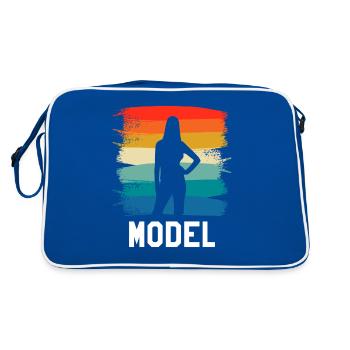 Retro Vintage Classic Model Modeling - Retro Bag - blue/white - Back