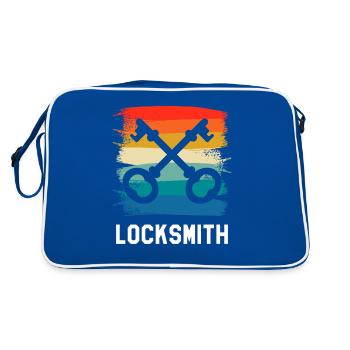Retro Vintage Classic Locksmith Locksmithing - Retro Tasche - Blau/Weiß - Hinten