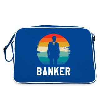 Retro Vintage Classic Banker Banking - Retro Tasche - Blau/Weiß - Hinten