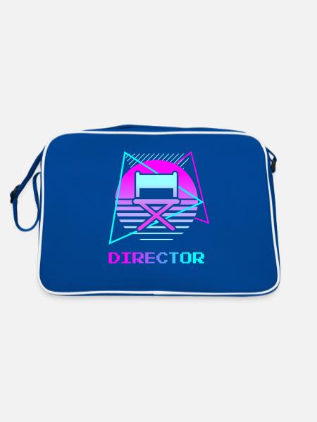 Retro Vintage Classic Director Filmmaking - Retro Tasche - Blau/Weiß - Hinten