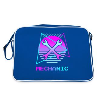 Retro Vintage Classic Mechanic Mechanical - Retro Bag - blue/white - Back