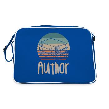 Retro Vintage Classic Author Book Writing - Retro Tasche - Blau/Weiß - Hinten