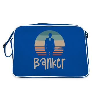 Retro Vintage Classic Banker Banking - Retro Tasche - Blau/Weiß - Hinten