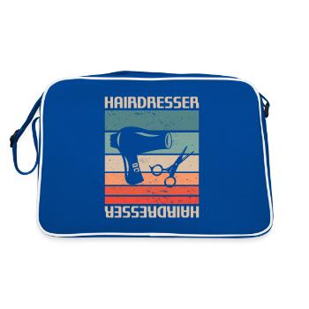 Retro Vintage Classic Hairdresser Hairdressing - Retro Tasche - Blau/Weiß - Hinten
