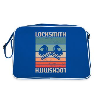 Retro Vintage Classic Locksmith Locksmithing - Retro Tasche - Blau/Weiß - Hinten
