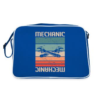 Retro Vintage Classic Mechanic Mechanical - Retro Bag - blue/white - Back