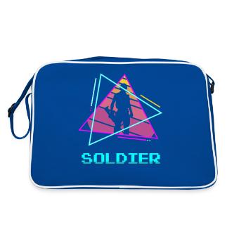 Retro Soldier Army Military - Retro Tasche - Blau/Weiß - Hinten