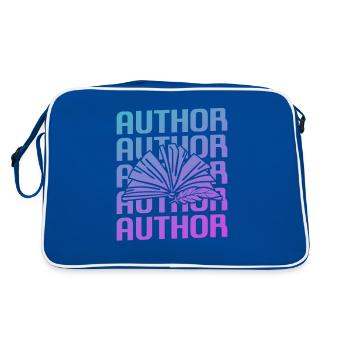 Retro Vintage Classic Author Book Writing - Retro Tasche - Blau/Weiß - Hinten