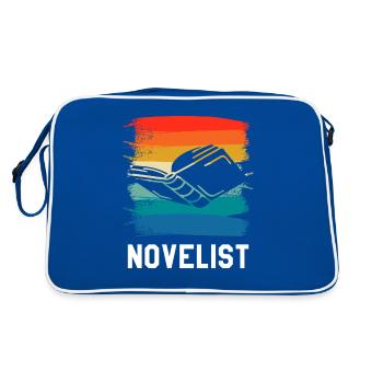 Retro Vintage Novelist Novel Author - Retro Bag - blue/white - Back