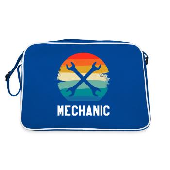 Retro Vintage Classic Mechanic Mechanical - Retro Bag - blue/white - Back