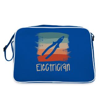 Retro Vintage Classic Electrician Electrical - Retro Tasche - Blau/Weiß - Hinten