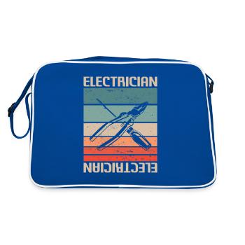 Retro Vintage Classic Electrician Electrical - Retro Tasche - Blau/Weiß - Hinten