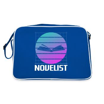 Retro Novelist Novel Author - Retro Tasche - Blau/Weiß - Hinten