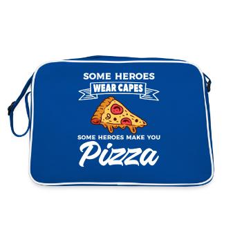 Certains héros portent des capes Certains héros vous font pizza - Sac Retro - bleu/blanc - Dos