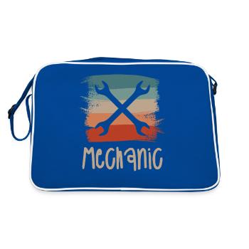 Retro Vintage Classic Mechanic Mechanical - Retro Bag - blue/white - Back