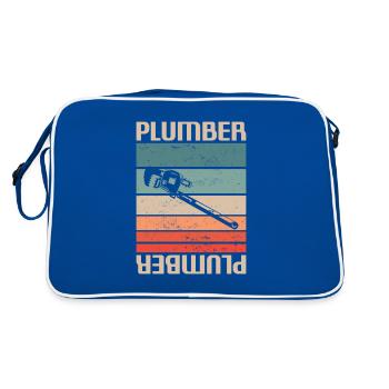 Retro Vintage Classic Plumber Plumbing - Retro Bag - blue/white - Back