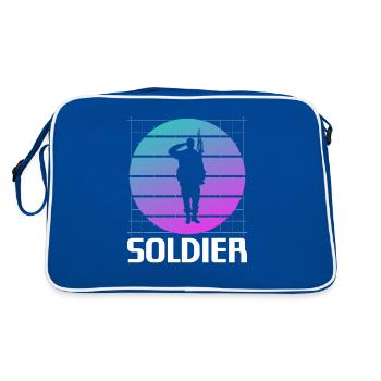 Retro Soldier Army Military - Retro Tasche - Blau/Weiß - Hinten