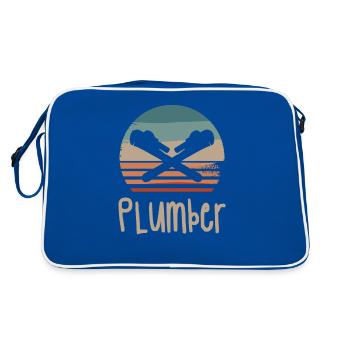 Retro Vintage Classic Plumber Plumbing - Retro Bag - blue/white - Back