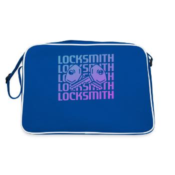 Retro Vintage Classic Locksmith Locksmithing - Retro Tasche - Blau/Weiß - Hinten