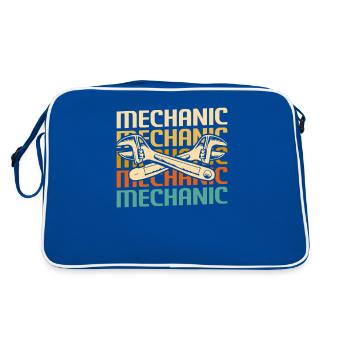 Retro Vintage Classic Mechanic Mechanical - Retro Bag - blue/white - Back