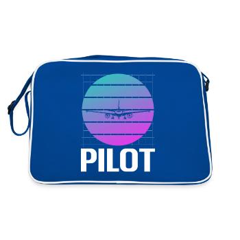Retro Vintage Classic Pilot Aviation - Retro Tasche - Blau/Weiß - Hinten