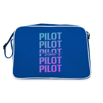 Retro Vintage Classic Pilot Aviation - Retro Tasche - Blau/Weiß - Hinten