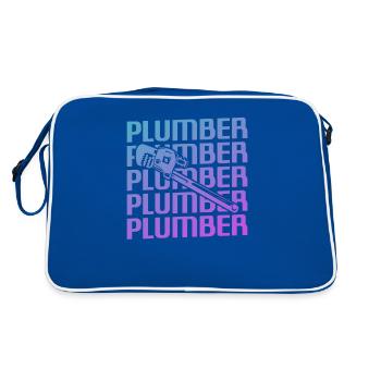 Retro Vintage Classic Plumber Plumbing - Retro Bag - blue/white - Back