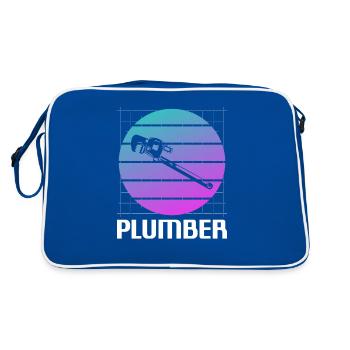 Retro Vintage Classic Plumber Plumbing - Retro Bag - blue/white - Back