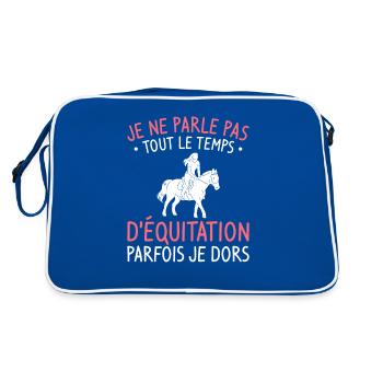 Je Ne Parle Pas Tout Le Temps D'Équitation Parfois - Retro Tasche - Blau/Weiß - Hinten