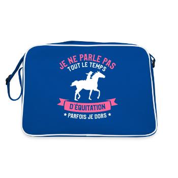 Je Ne Parle Pas Tout Le Temps D'Équitation Parfois - Retro Tasche - Blau/Weiß - Hinten