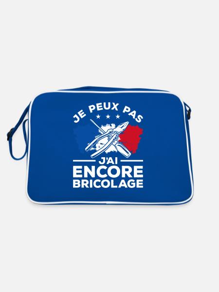 Je Peux Pas J'ai Encore Bricolage Bricoleur - Retro Tasche - Blau/Weiß - Hinten