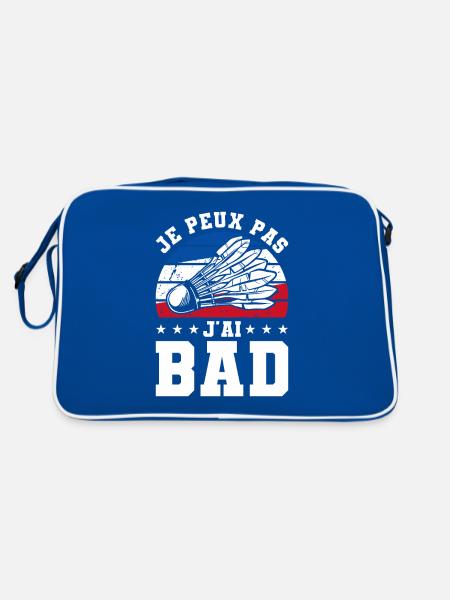 Je Peux Pas J'ai Bad Badminton - Retro Tasche - Blau/Weiß - Hinten