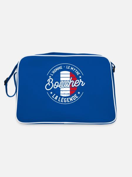 Boucher L'Homme Le Mythe La Légende Boucherie - Sac Retro - bleu/blanc - Dos