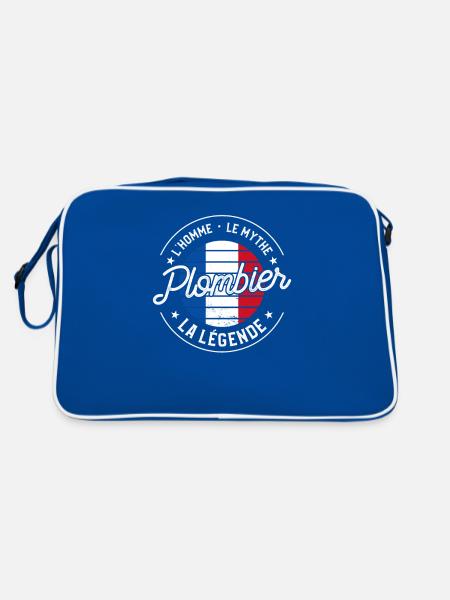 Plombier L'Homme Le Mythe La Légende Plomberie - Sac Retro - bleu/blanc - Dos