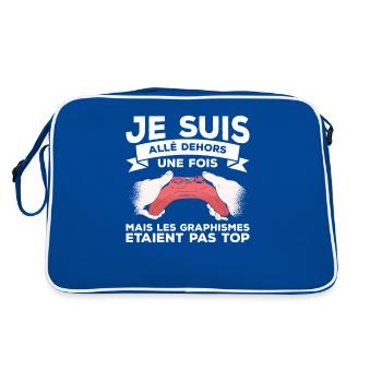 Je Suis Allé Dehors Un Fois Les Graphismes Etaient - Sac Retro - bleu/blanc - Dos