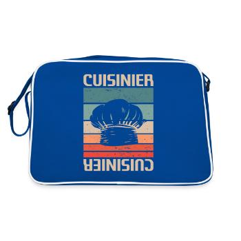 Vintage Retro Cuisinier Chef Cuisine - Sac Retro - bleu/blanc - Dos