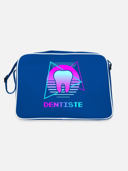 Retro Dentiste Dentisterie - Sac Retro - bleu/blanc - Dos
