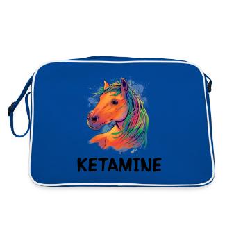 Kétamine Fille d’équitation qui aime Pony - Sac Retro - bleu/blanc - Dos
