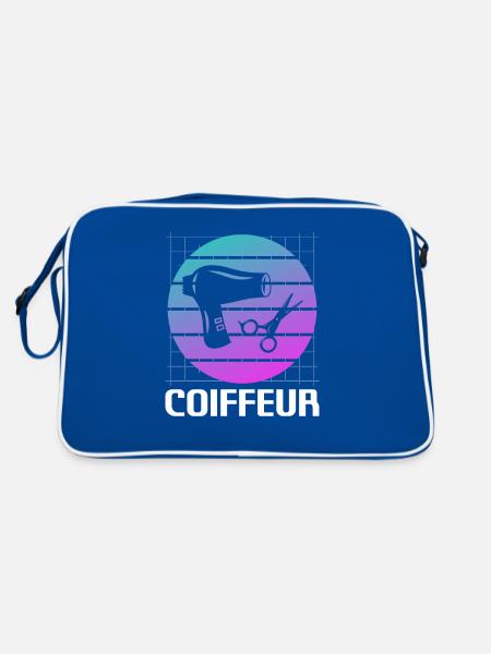 Retro Coiffeur Coiffure - Sac Retro - bleu/blanc - Dos