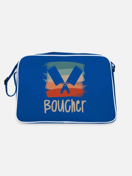 Vintage Retro Boucher Boucherie - Sac Retro - bleu/blanc - Dos