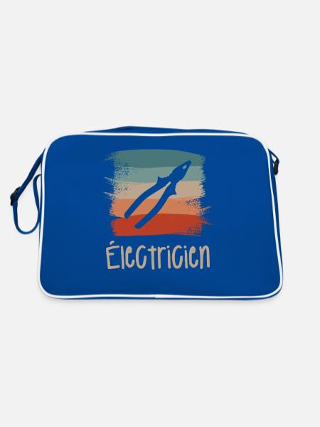 Vintage Retro Électricien Électrique - Sac Retro - bleu/blanc - Dos