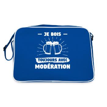 I always drink in moderation - Retro Bag - blue/white - Back