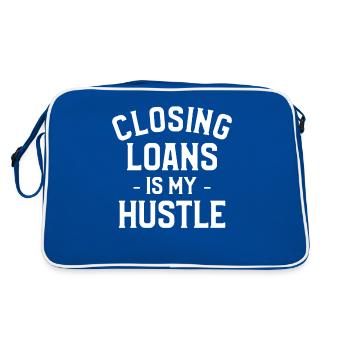 La clôture des prêts est mon prêt de courtier immobilier Hustle - Sac Retro - bleu/blanc - Dos