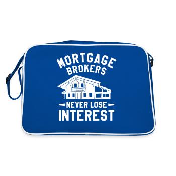 Les courtiers hypothécaires ne perdent jamais d’intérêt immobilier - Sac Retro - bleu/blanc - Dos