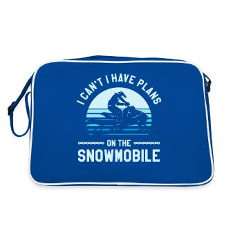 Retro I Can't I Have Plans On The Snowmobile - Retro Bag - blue/white - Back