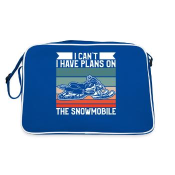 Retro I Can't I Have Plans On The Snowmobile - Retro Bag - blue/white - Back