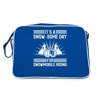 It's A Snow Some Day For Snowmobile Riding - Retro Bag - blue/white - Back